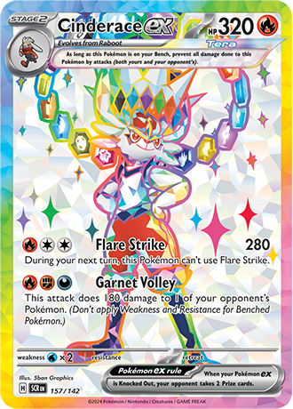 cinderace pokemon card holographic Cinderace ex - 157/142 (SCR) Ultra Rare