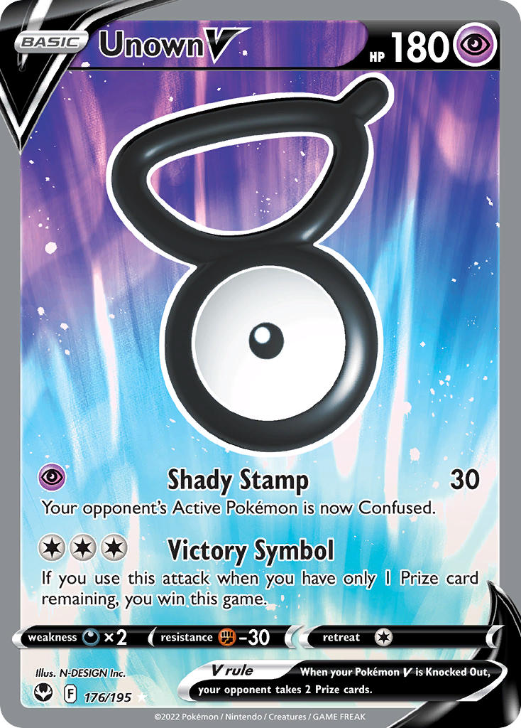 Unown V (Full Art) - 176/195 (SWSH12) Ultra Rare - Near Mint Holofoil