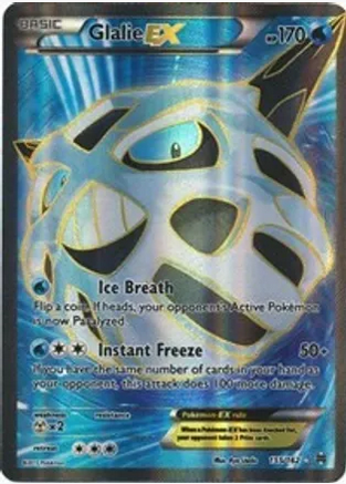 Glalie EX (Full Art) - 155/162 (BKT) Ultra Rare - Moderate Play Holofoil