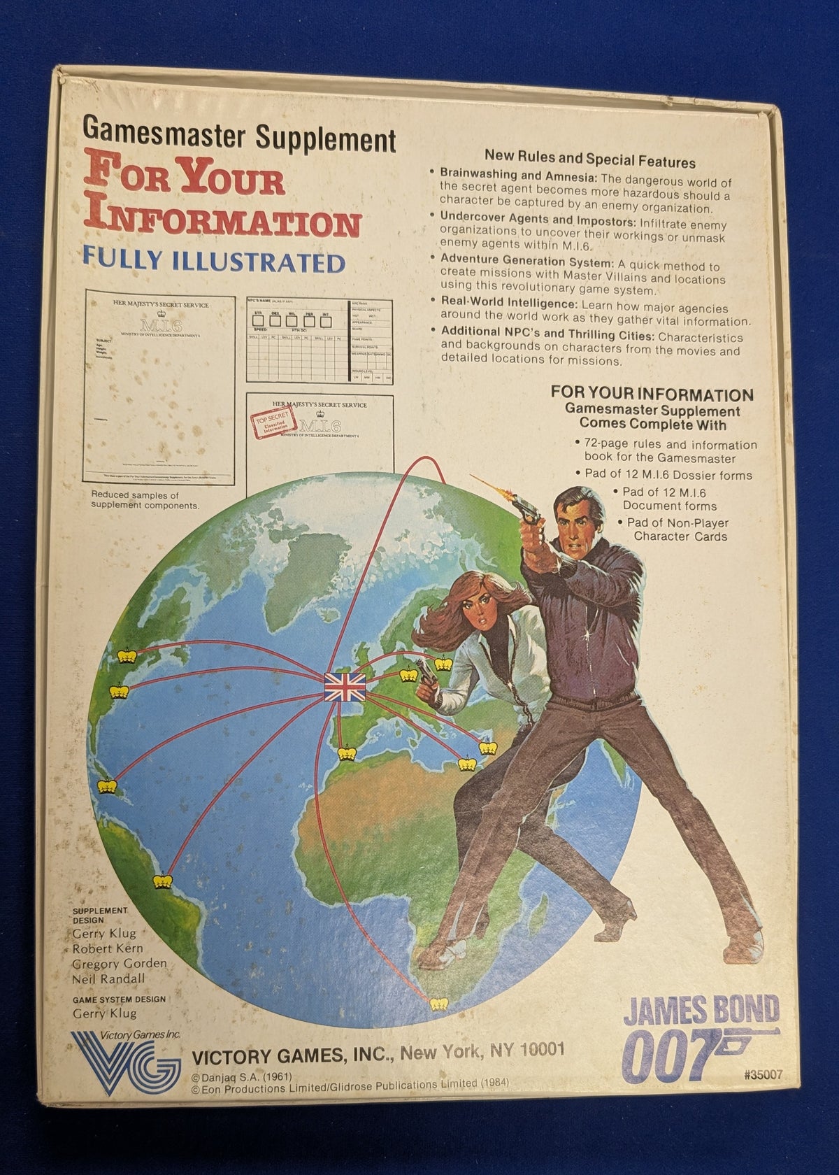 Victory Games: James Bond 007 Roleplaying Game - For Your Information (USED) Opened but Unpunched