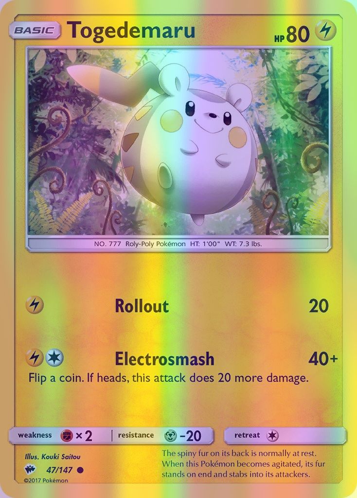 Togedemaru - 047/147 (SM:BUS) Common - Near Mint Reverse Holofoil