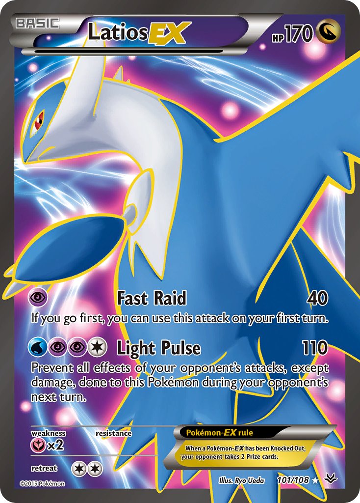 Latios EX (Full Art) - 101/108 (ROS) Ultra Rare - Near Mint Holofoil