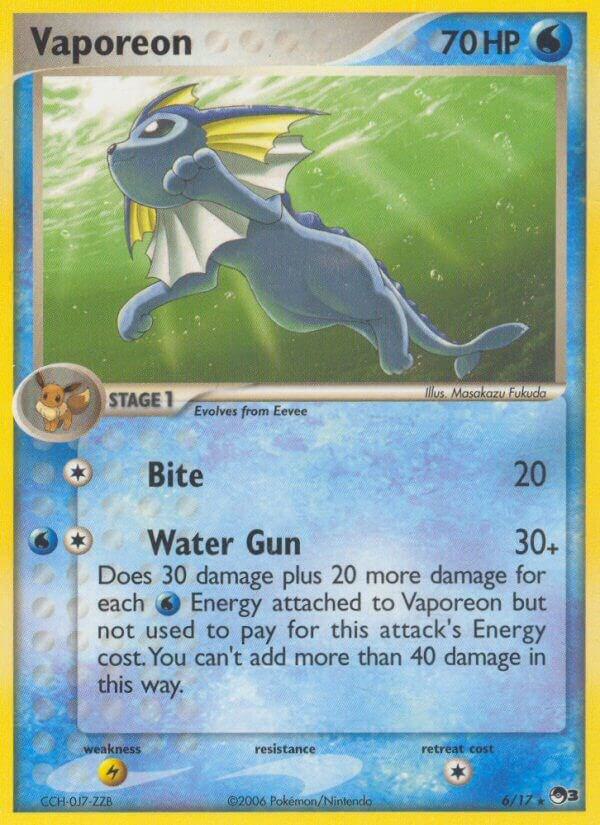 Vaporeon - 6/17 (POP) Rare - Light Play Holofoil