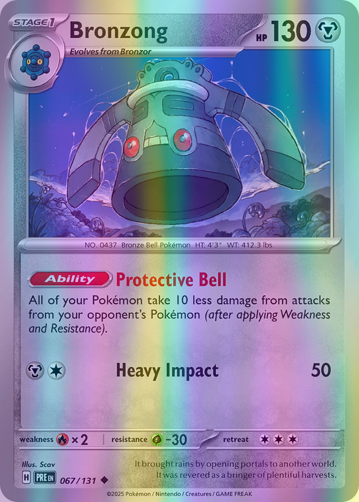 Bronzong - 067/131 (PRE) Uncommon - Near Mint Reverse Holofoil