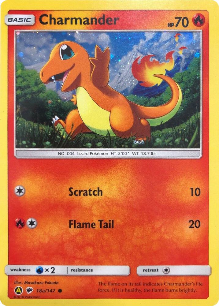 Charmander - 0018a/147 Common - Light Play Reverse Holofoil (Alternate art promo)