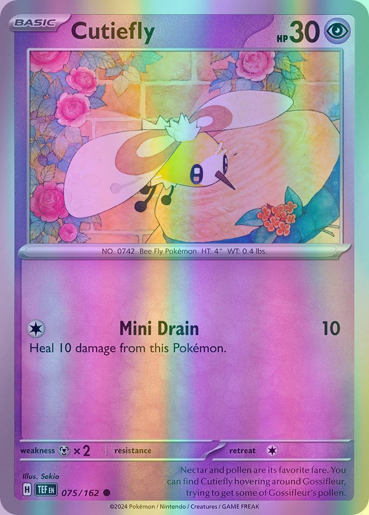 cutiefly pokemon card Cutiefly - 075/162 (TEF) Common