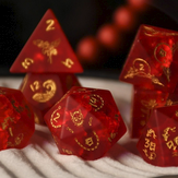 Japanese Frosted Red Glass Dice Set