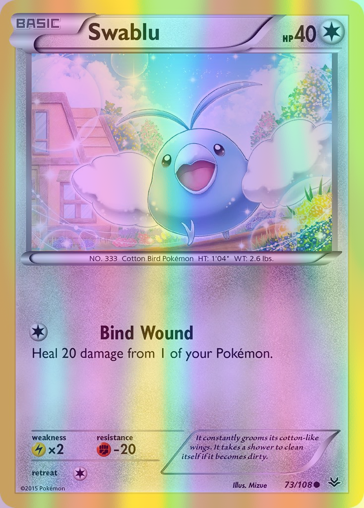 Swablu - 073/108 (ROS) Common - Near Mint Reverse Holofoil