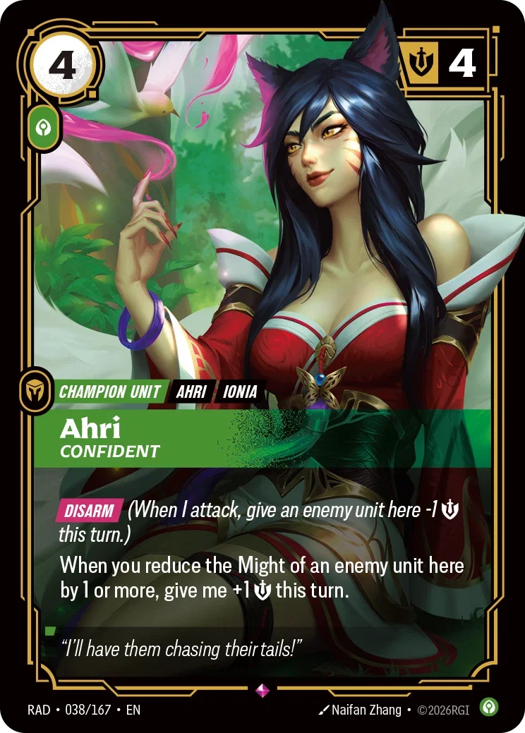 Ahri, Confident - 038/167 (RAD) Rare