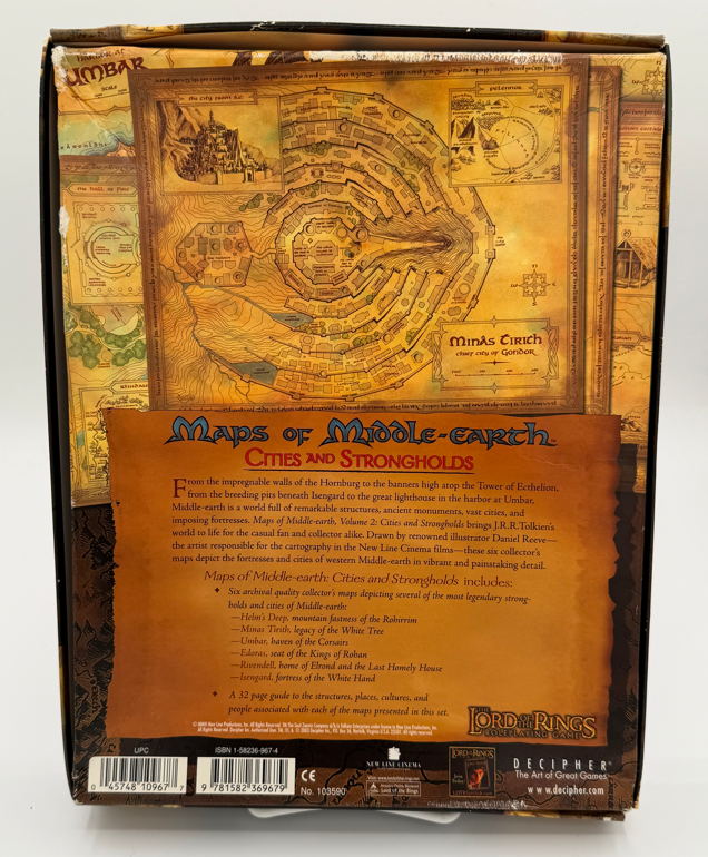 Lord of the Rings RPG by Decipher: Base Game + Maps of Middle Earth - Cities & Strongholds Bundle (USED)