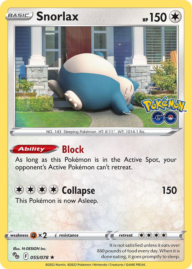 Snorlax - 055/078 (PGO) Holo Rare - Near Mint Holofoil