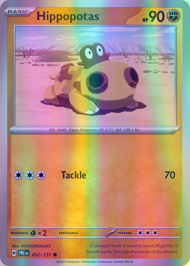 Hippopotas - 052/131 (PRE) Common - Near Mint Reverse Holofoil