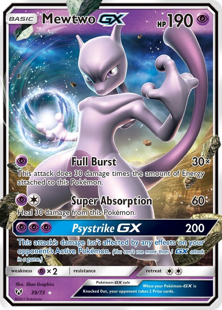 Mewtwo GX - 39/73 (SHL) Ultra Rare - Light Play Holofoil