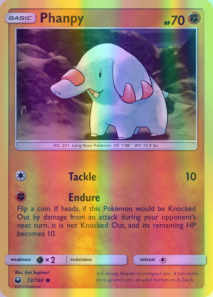 Phanpy - 072/168 (CES) Common - Near Mint Reverse Holofoil