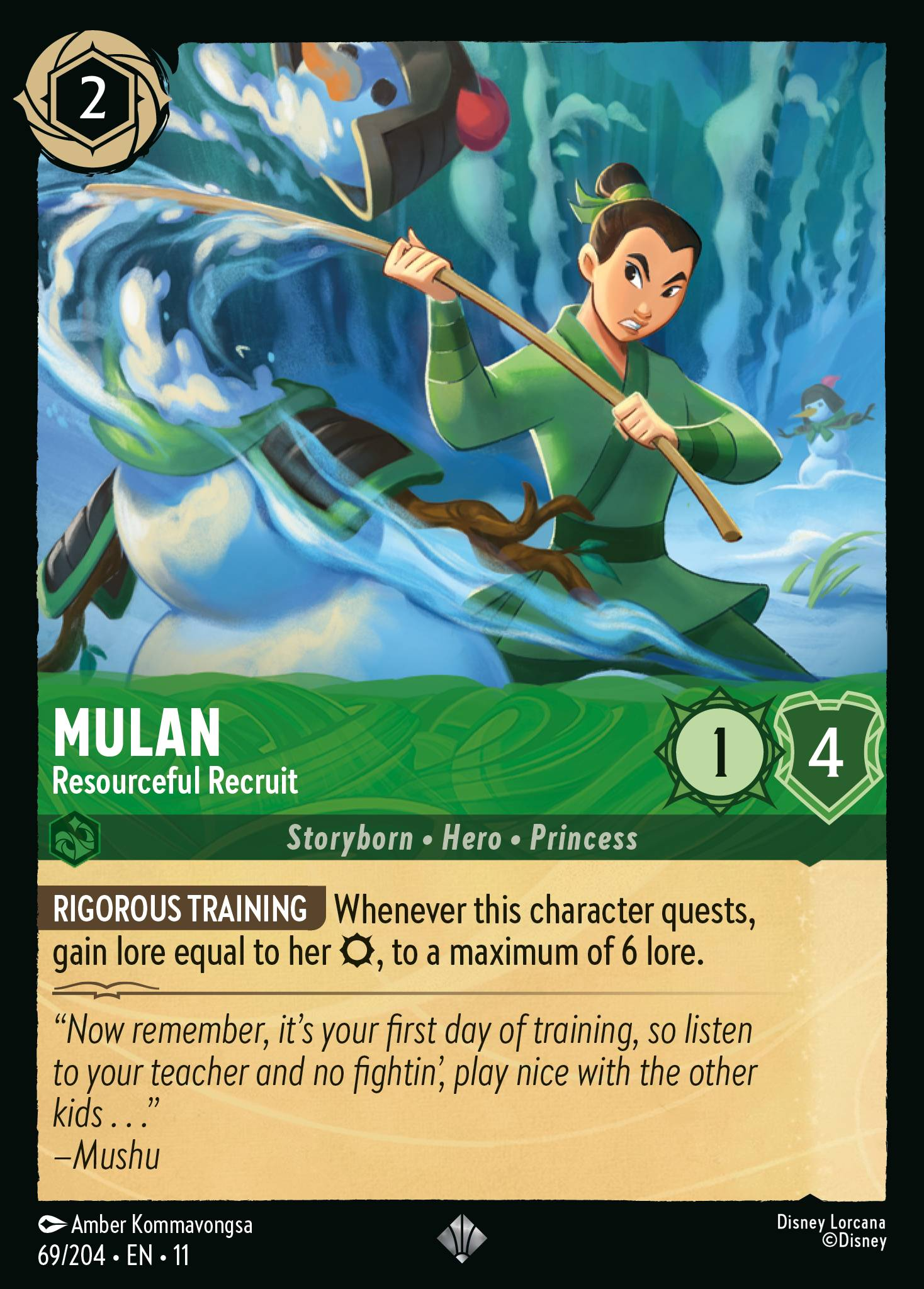 Mulan - Resourceful Recruit (069/204 - Winterspell) Super Rare