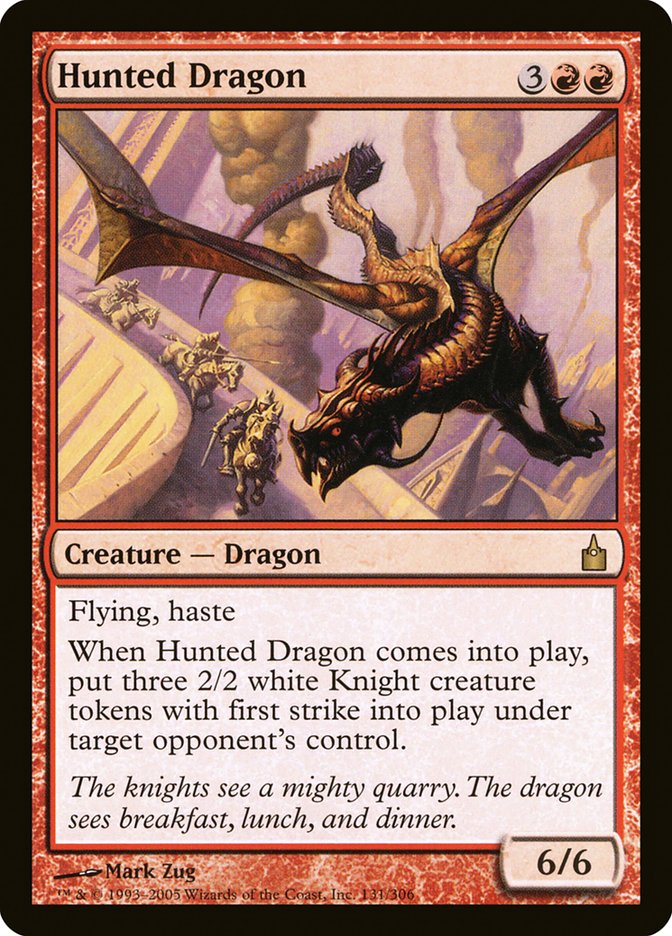 Hunted Dragon (RAV-R-FOIL) Light Play