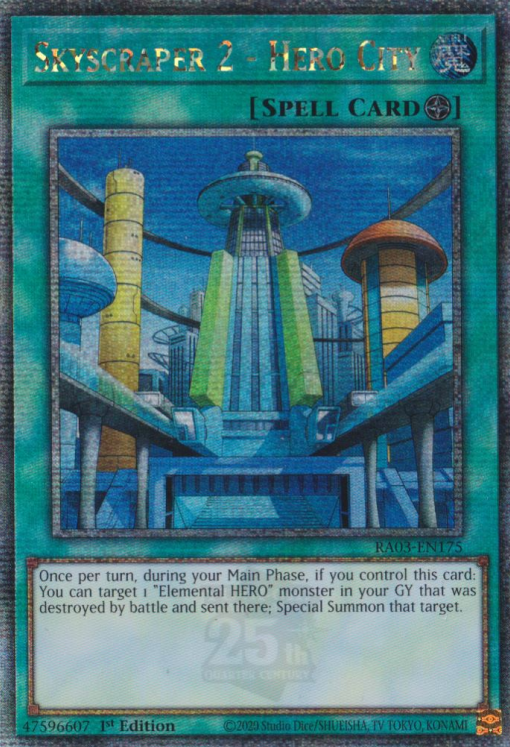 Skyscraper 2 - Hero City (RA03-EN175) Quarter Century Secret Rare - Near Mint 1st Edition