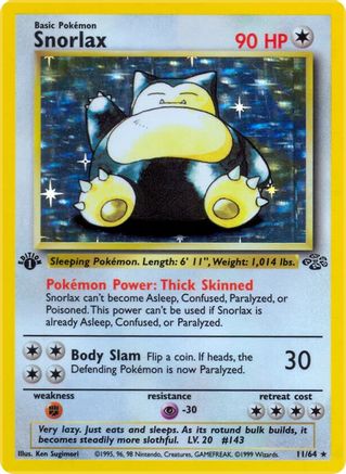 Snorlax - 11/64 (JU) Holo Rare - Lightly Played Unlimited Holofoil