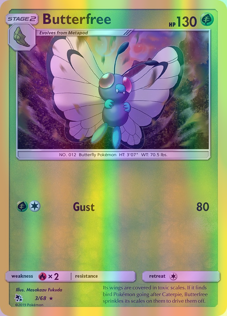 Butterfree - 03/68 (HIF) Rare - Near Mint Reverse Holofoil