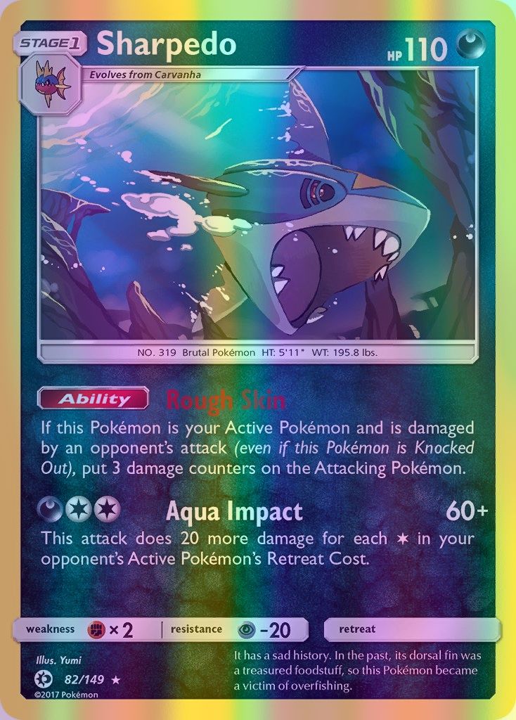 Sharpedo - 082/149 (SM01) Holo Rare - Near Mint Reverse Holofoil