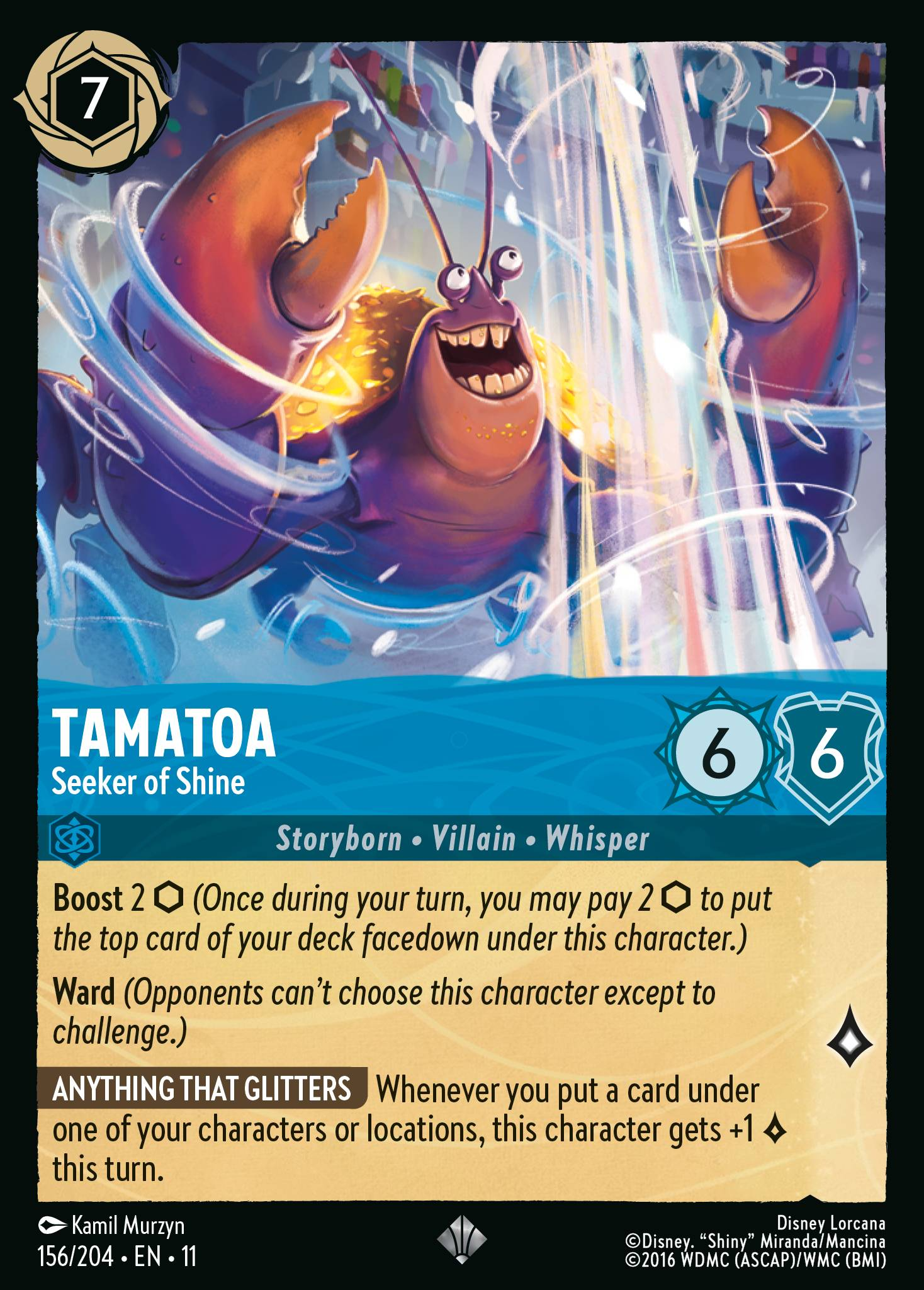 Tamatoa - Seeker of Shine (156/204 - Winterspell) Super Rare