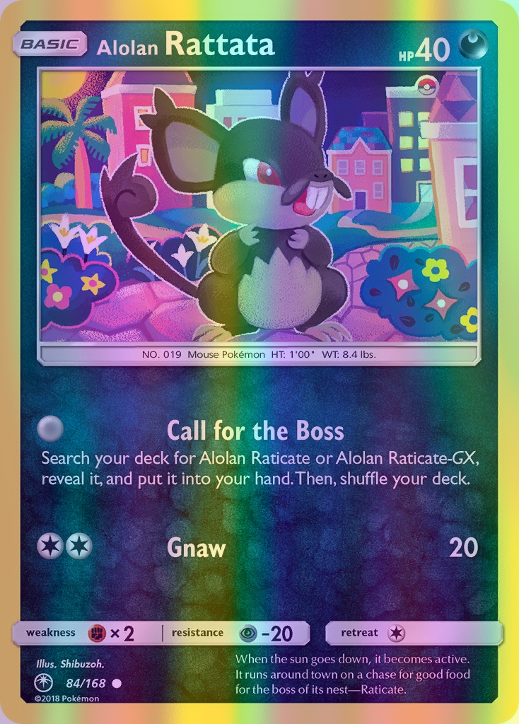 Alolan Rattata - 084/168 (CES) Common - Near Mint Reverse Holofoil