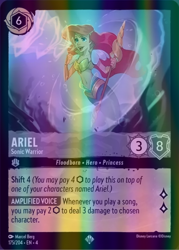 Ariel - Sonic Warrior (Ursula's Return 175/204) Super Rare - Near Mint Cold Foil