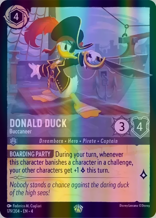 Donald Duck - Buccaneer (Ursula's Return 179/204) Legendary - Near Mint Cold Foil