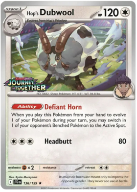 Hop's Dubwool - 136/159 (JTG) Holo Rare