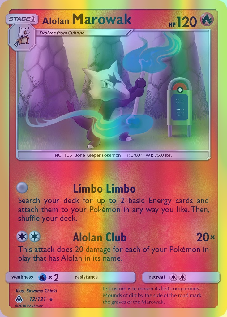 Alolan Marowak - 012/131 (FLI) Rare - Near Mint Reverse Holofoil