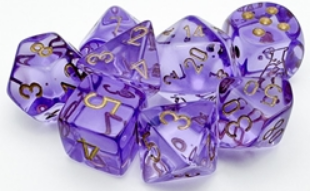 CHX30059: Translucent - Poly Set Lavender w/gold (7)