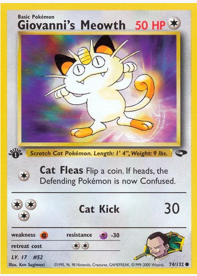 Giovanni's Meowth - 74/132 (G2) Common - Near Mint 1st Edition
