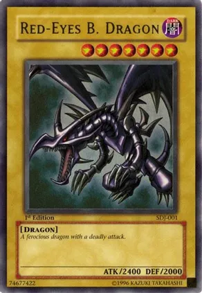 Red-Eyes B. Dragon (SDJ-001) 1st Edition Light Play