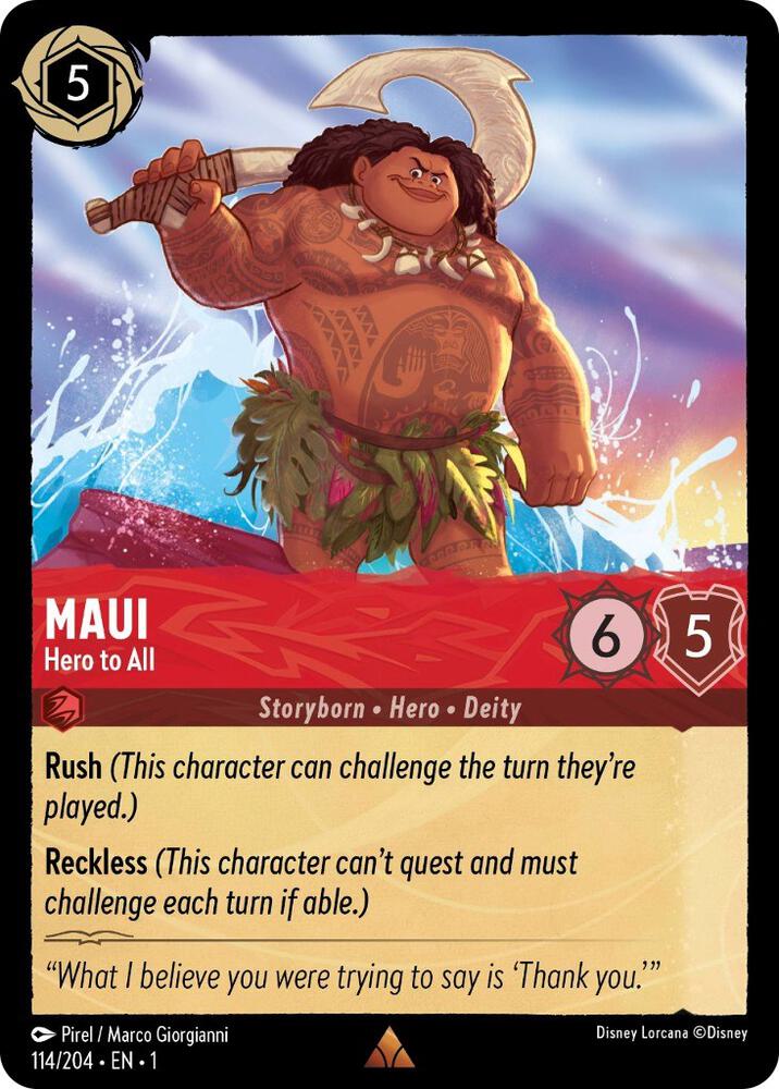 Maui - Hero to All (The First Chapter 114/204) Rare - Near Mint Cold Foil