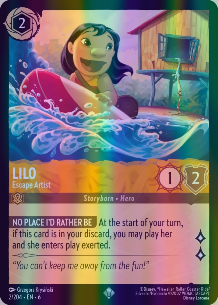 Lilo - Escape Artist (Azurite Sea 002/204) Super Rare - Near Mint Cold Foil