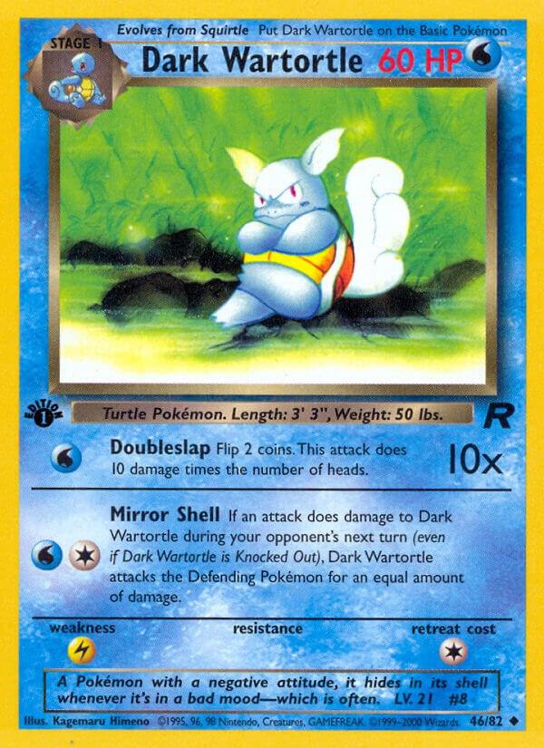 Dark Wartortle - 46/82 (TR) Uncommon - 1st Edition Light Play