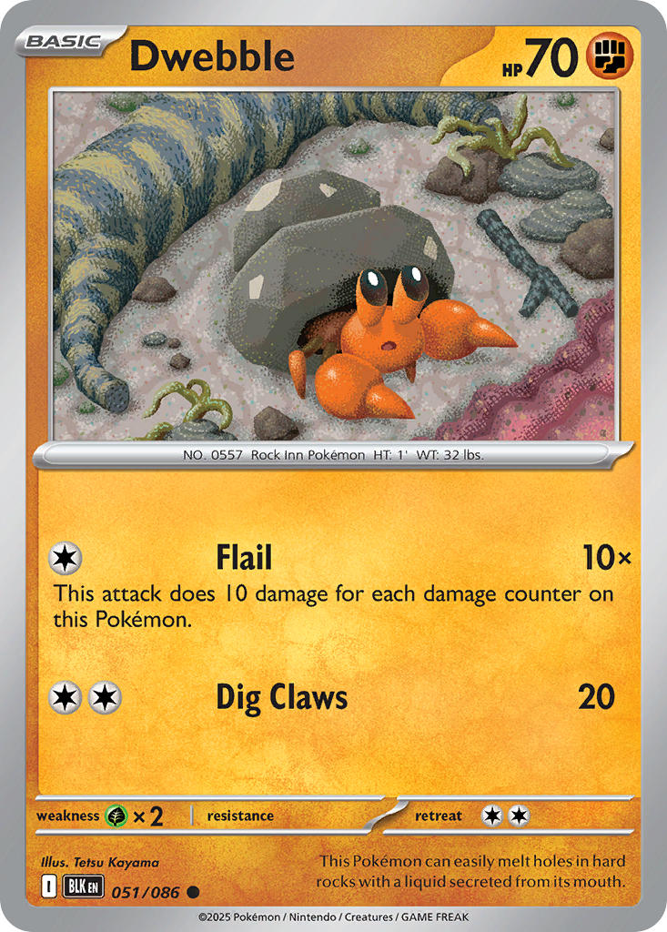 Dwebble (Poke Ball Pattern) - 051/086 (BLK) Common