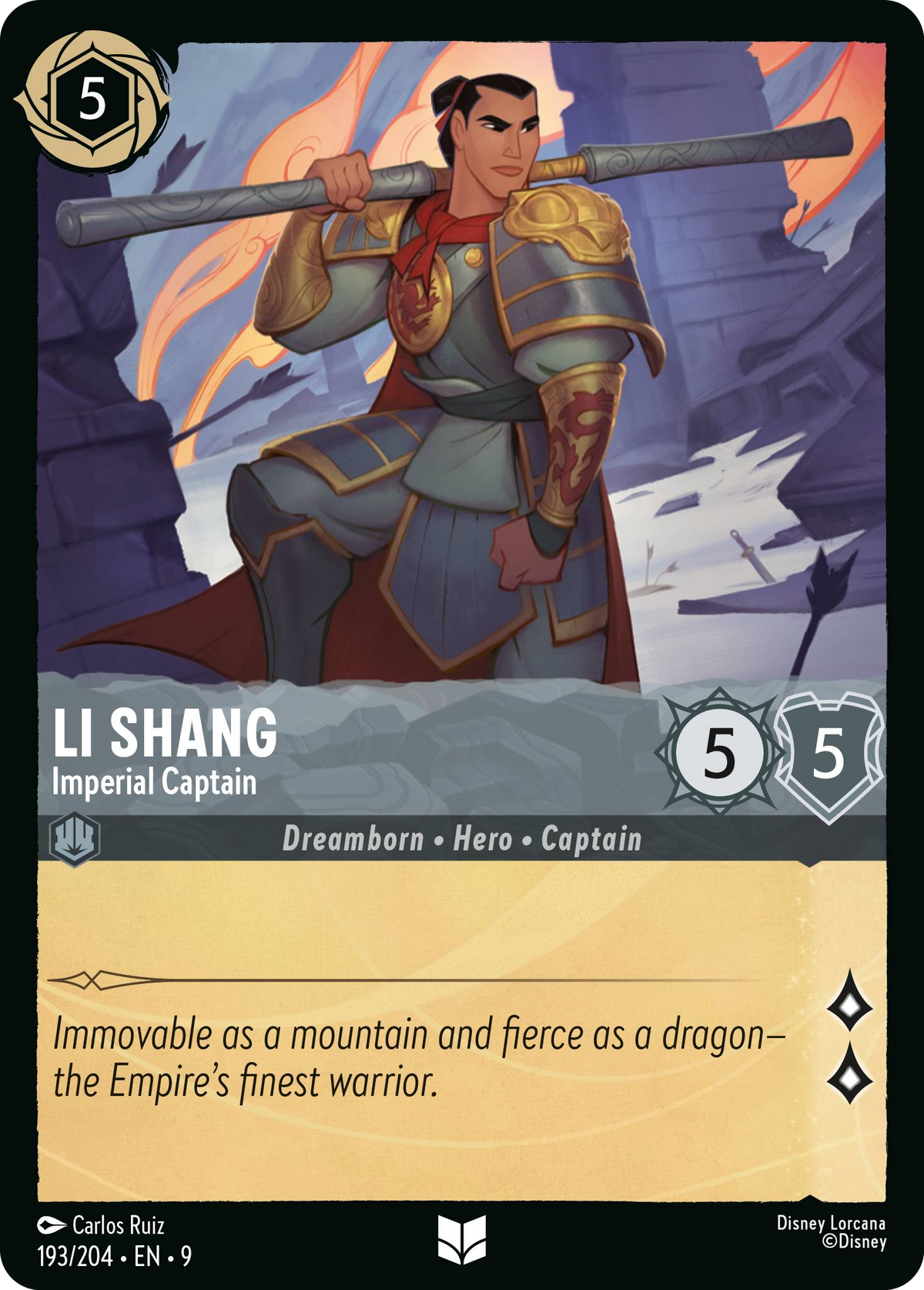 Li Shang - Imperial Captain (193/204 - Fabled) Uncommon