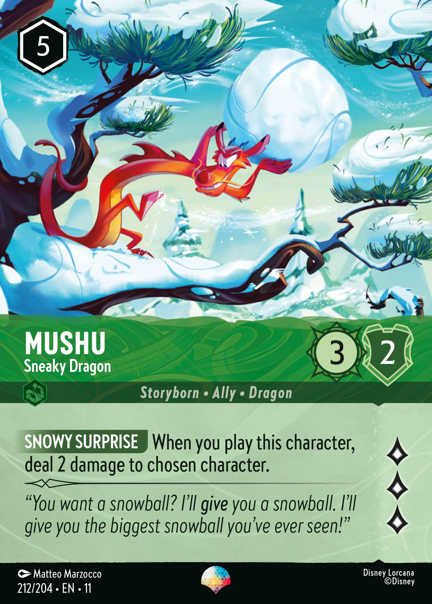 Mushu - Sneaky Dragon (212/204 - Winterspell) Epic