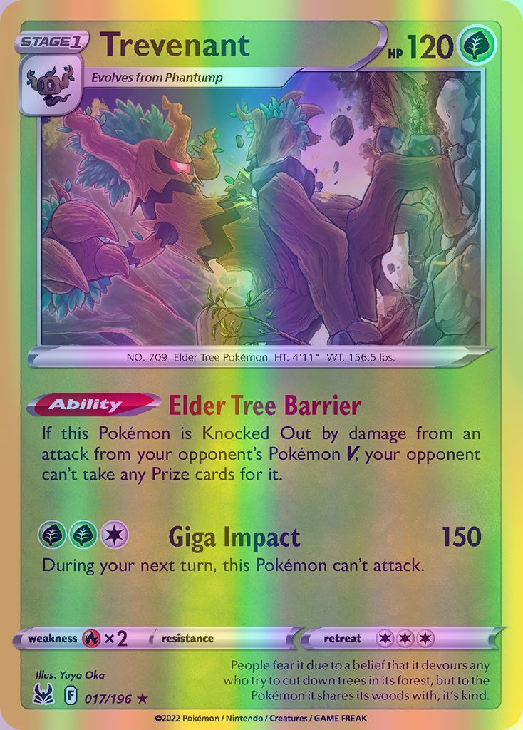 Trevenant - 017/196 (SWSH11) Holo Rare - Near Mint Reverse Holofoil