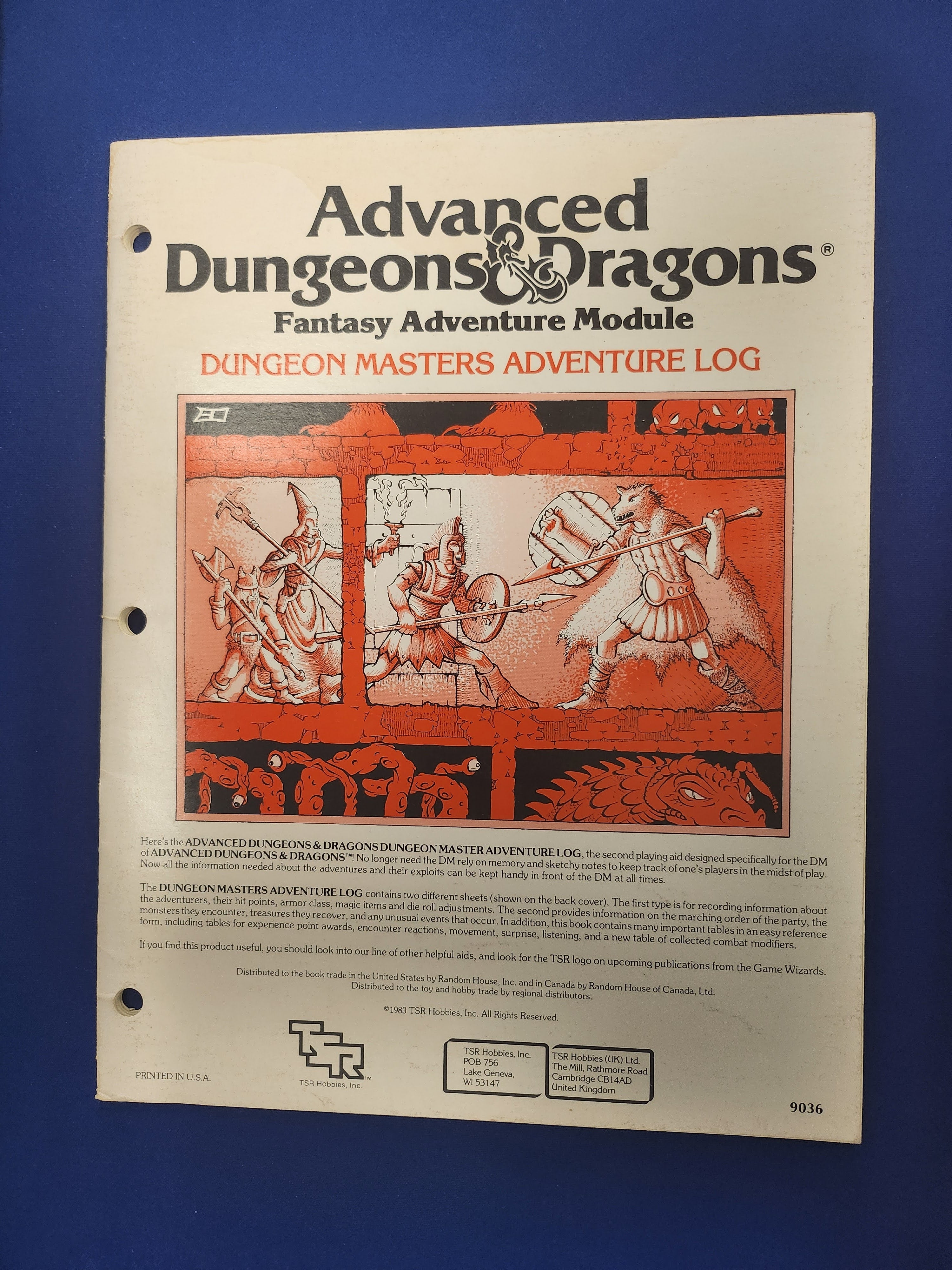 AD&D: Fantasy Adventure Module - Dungeon Masters Adventure Log (9036)(USED) 5th Printing