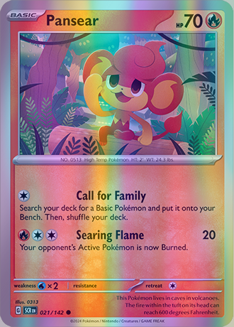 Pansear - 021/142 (SCR) Common - Near Mint Reverse Holo