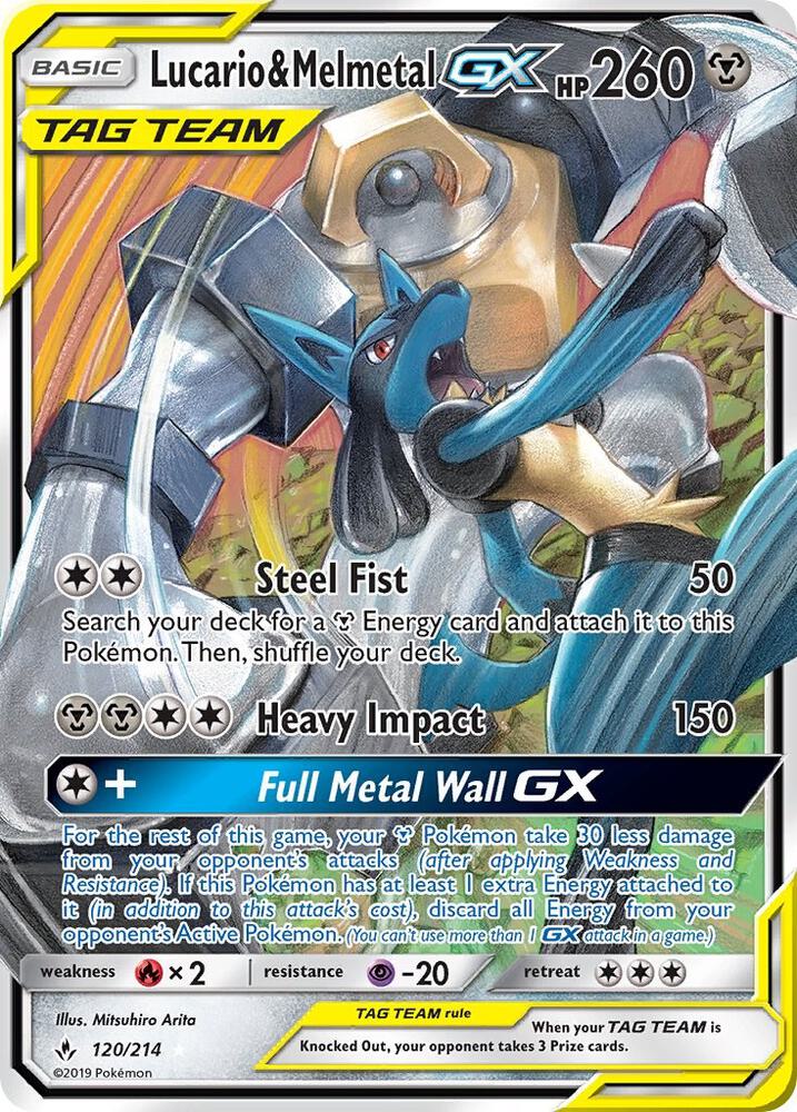 Lucario & Melmetal GX - 120/214 (SM10) Near Mint