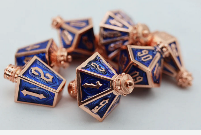 Moonlit Lantern: Coppered Pureflame - Metal RPG Dice Set