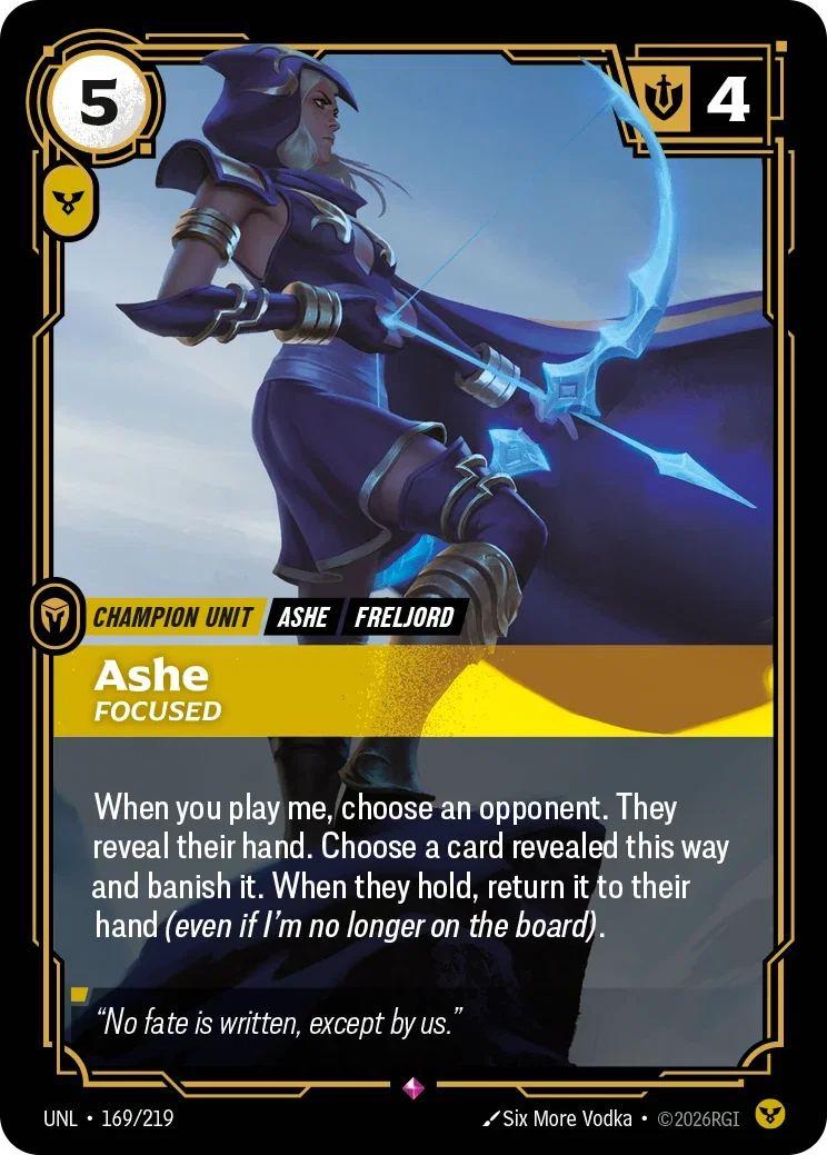 Ashe - Focused - 169/219 (UNL) Rare
