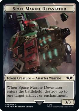 Soldier // Space Marine Devastator Double-sided Token (40K-T)
