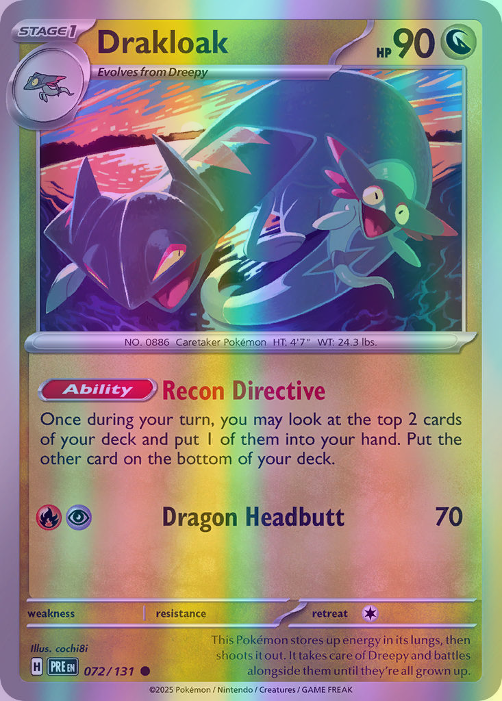 Drakloak - 072/131 (PRE) Common - Near Mint Reverse Holofoil