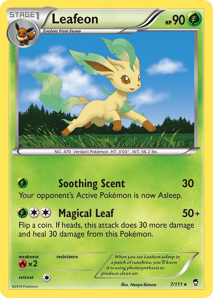 Leafeon - 007/111 (FFI) Rare - Near Mint Reverse Holofoil