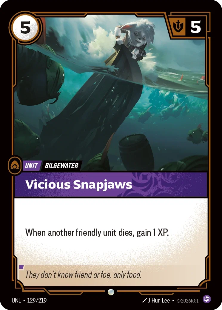 Vicious Snapjaws - 129/219 (UNL) Common