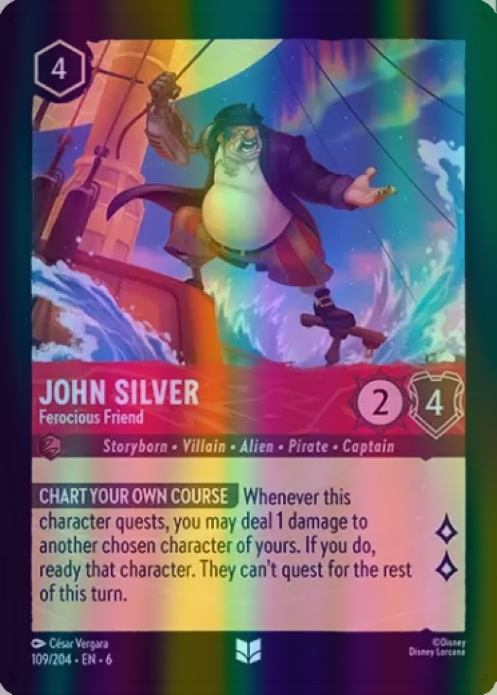 John Silver - Ferocious Friend (Azurite Sea 109/204) Uncommon - Near Mint Cold Foil